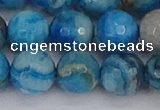 CAG9886 15.5 inches 12mm faceted round blue crazy lace agate beads