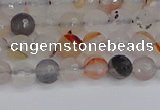 CAG9889 15.5 inches 4mm faceted round dendritic agate beads