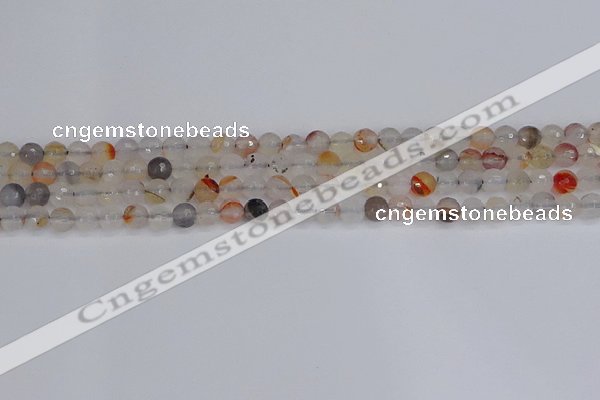 CAG9889 15.5 inches 4mm faceted round dendritic agate beads