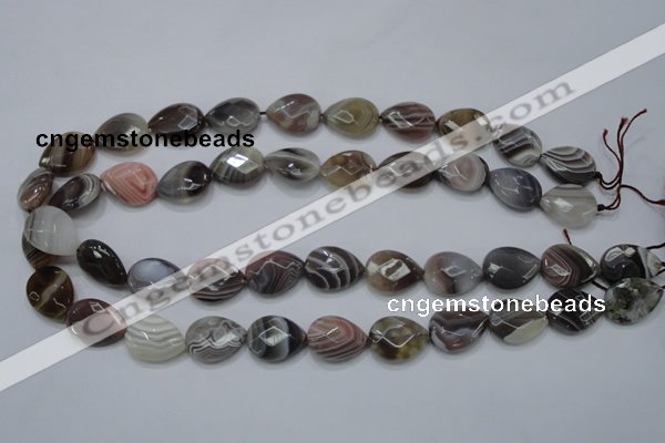 CAG989 15.5 inches 13*18mm faceted flat teardrop botswana agate beads