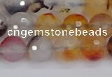 CAG9891 15.5 inches 8mm faceted round dendritic agate beads