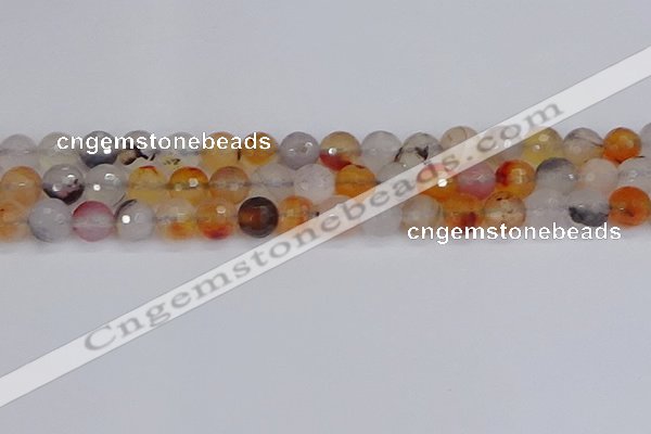 CAG9891 15.5 inches 8mm faceted round dendritic agate beads