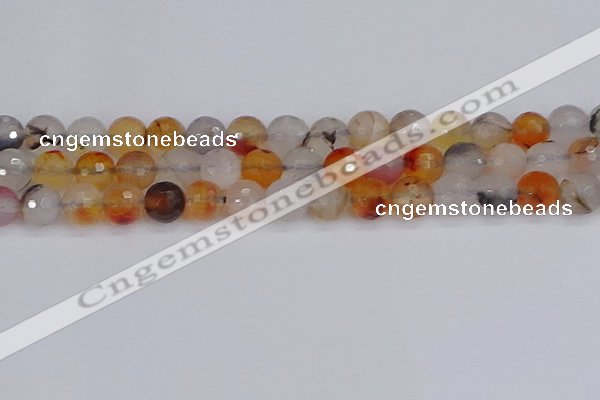 CAG9892 15.5 inches 10mm faceted round dendritic agate beads