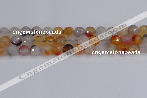 CAG9893 15.5 inches 12mm faceted round dendritic agate beads