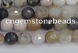 CAG9896 15.5 inches 4mm faceted round parrel dendrite agate beads