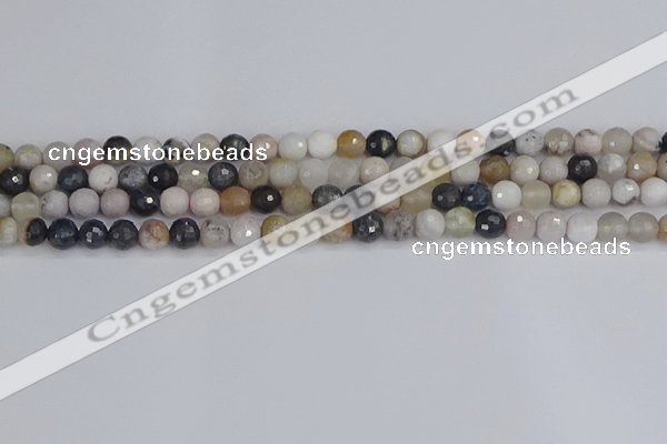 CAG9896 15.5 inches 4mm faceted round parrel dendrite agate beads