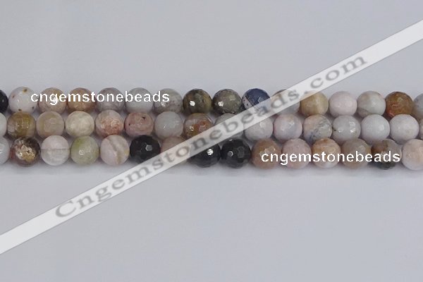 CAG9898 15.5 inches 8mm faceted round parrel dendrite agate beads