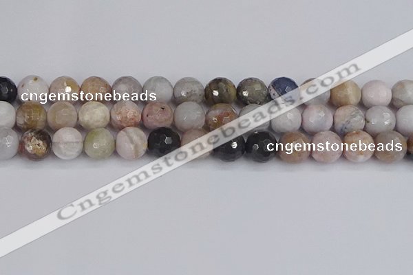 CAG9899 15.5 inches 10mm faceted round parrel dendrite agate beads