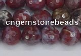 CAG9905 15.5 inches 8mm faceted round red lightning agate beads