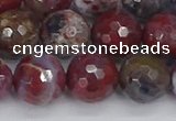 CAG9907 15.5 inches 12mm faceted round red lightning agate beads