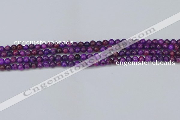 CAG9917 15.5 inches 4mm round purple crazy lace agate beads