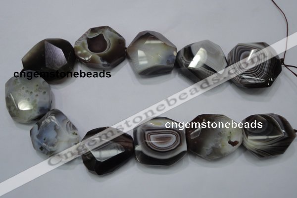 CAG992 15.5 inches 30*40mm faceted freeform botswana agate beads