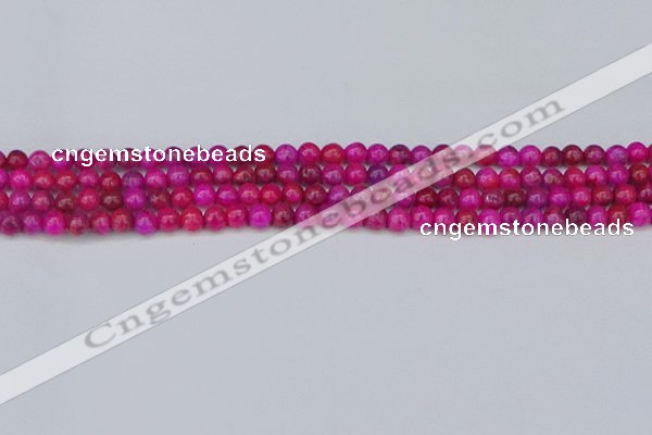 CAG9924 15.5 inches 4mm round fuchsia crazy lace agate beads