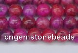 CAG9925 15.5 inches 6mm round fuchsia crazy lace agate beads