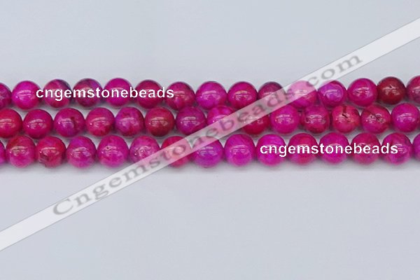 CAG9927 15.5 inches 10mm round fuchsia crazy lace agate beads