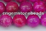 CAG9928 15.5 inches 12mm round fuchsia crazy lace agate beads