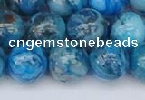 CAG9935 15.5 inches 12mm round blue crazy lace agate beads