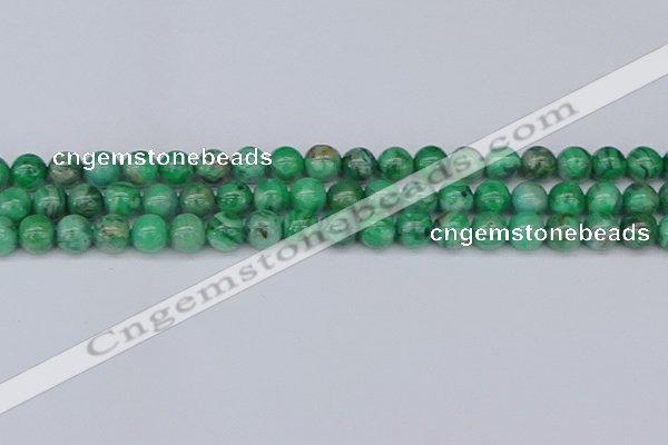 CAG9940 15.5 inches 8mm round green crazy lace agate beads