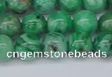 CAG9941 15.5 inches 10mm round green crazy lace agate beads