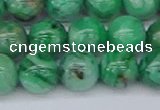 CAG9942 15.5 inches 12mm round green crazy lace agate beads