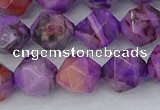 CAG9947 15.5 inches 10mm faceted nuggets purple crazy lace agate beads