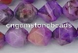 CAG9948 15.5 inches 12mm faceted nuggets purple crazy lace agate beads