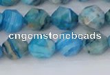CAG9958 15.5 inches 8mm faceted nuggets blue crazy lace agate beads
