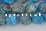 CAG9959 15.5 inches 10mm faceted nuggets blue crazy lace agate beads