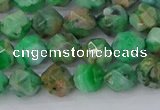 CAG9963 15.5 inches 6mm faceted nuggets green crazy lace agate beads