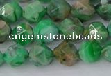 CAG9964 15.5 inches 8mm faceted nuggets green crazy lace agate beads