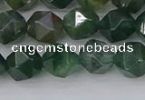 CAG9970 15.5 inches 8mm faceted nuggets moss agate beads