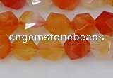 CAG9976 15.5 inches 8mm faceted nuggets red agate beads