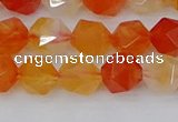 CAG9976 15.5 inches 8mm faceted nuggets red agate beads