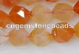 CAG9977 15.5 inches 10mm faceted nuggets red agate beads