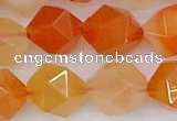 CAG9978 15.5 inches 12mm faceted nuggets red agate beads