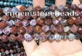 CAG9988 15.5 inches 8mm faceted nuggets red lightning agate beads