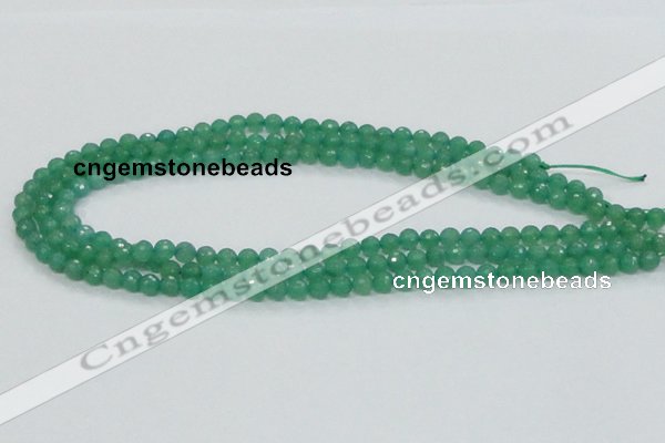 CAJ02 15.5 inches 6mm faceted round green aventurine jade beads
