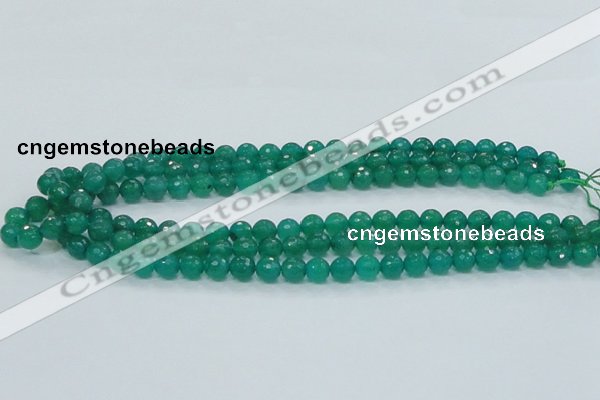 CAJ03 15.5 inches 8mm faceted round green aventurine jade beads