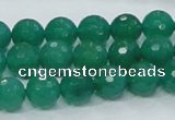 CAJ04 15.5 inches 10mm faceted round green aventurine jade beads