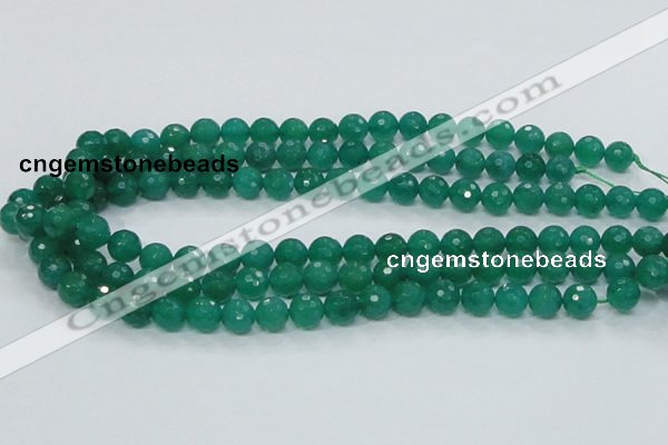 CAJ04 15.5 inches 10mm faceted round green aventurine jade beads