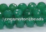 CAJ05 15.5 inches 12mm faceted round green aventurine jade beads