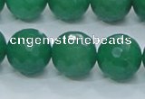 CAJ06 15.5 inches 16mm faceted round green aventurine jade beads