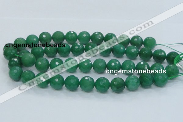 CAJ06 15.5 inches 16mm faceted round green aventurine jade beads