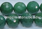 CAJ07 15.5 inches 18mm faceted round green aventurine jade beads