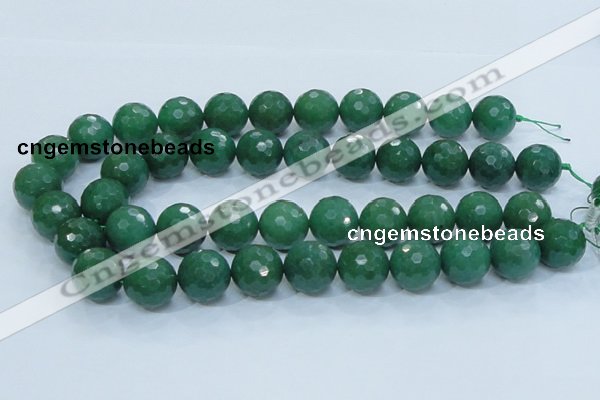 CAJ07 15.5 inches 18mm faceted round green aventurine jade beads