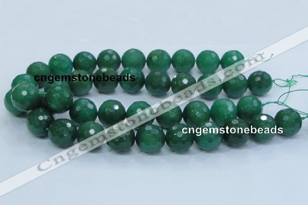 CAJ08 15.5 inches 20mm faceted round green aventurine jade beads