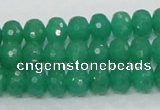 CAJ09 15.5 inches 7*10mm faceted rondelle green aventurine jade beads