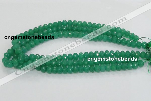 CAJ09 15.5 inches 7*10mm faceted rondelle green aventurine jade beads