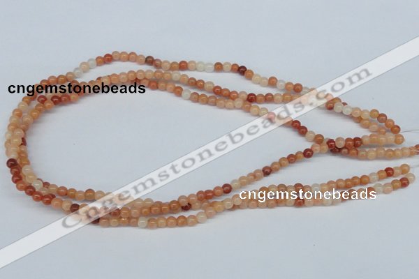 CAJ101 15.5 inches 4mm round red aventurine jade beads wholesale