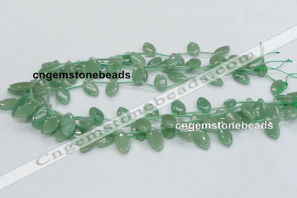 CAJ11 15.5 inches 10*12mm horse eye green aventurine jade beads